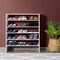 Costway 3 PCS Stackable Shoe Rack 31-Inch Horizontal Organizer 2-tier StorageShelf WhiteBrown